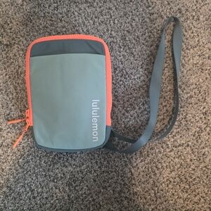 Lululemon Easy Access Crossbody Bag in a green and orange color combin